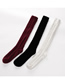 Fashion Red Wine Pure Color Tube Pile Wool Socks