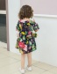 Fashion Painted Leaves Printed Children's Dress