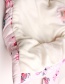 Fashion White Flowers Printed Fur Collar Children's Hooded Cotton Coat