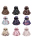 Fashion Blue Butterfly Printed Button Children's Hooded Cotton Suit