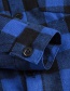 Fashion Blue Big Suit Plaid Shirt + Bib Children's 2 Piece Set To Send Bow Tie