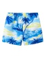 Fashion Light Blue Bottom Coconut Printed Lace-up Children's Beach Pants