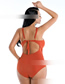 Fashion Orange Cross-piece Swimsuit