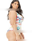 Fashion White Printed Halter One-piece Swimsuit