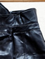 Fashion Black Black Pu Irregular High Waist Skirt