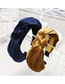 Fashion Blue-gray Gold Velvet Headband Gold Velvet Chinese Knot Cross Twist Headband
