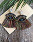 Fashion Khaki Alloy Rice Bead Resin With Large Eyes And Tassel Earrings