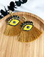 Fashion Khaki Alloy Rice Bead Resin With Large Eyes And Tassel Earrings