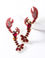 Fashion Red Acrylic Diamond Lobster Earrings