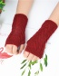 Fashion Brown Half Finger Wool Gloves