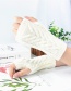 Fashion Khaki Half Finger Wool Gloves