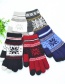 Fashion Navy Plush Wool Knitted Snowflakes Finger Touch Screen Gloves