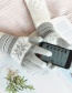 Fashion Black Plush Wool Knitted Snowflakes Finger Touch Screen Gloves