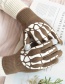 Fashion Light Gray Pink Ghost Claw Touch Screen Skull Halloween Wool Gloves
