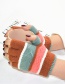 Fashion Khaki Thin Striped Knit Half Finger Gloves