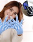 Fashion Light Blue Touch Screen Wool Knit Gloves
