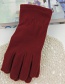Fashion Gray Imitation Sheep Cake Velvet Five-finger Gloves