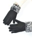 Fashion Gray Leopard Raw Mouth Brushed Gloves