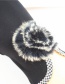 Fashion Black Hair Ball Thin Brushed Five-finger Gloves