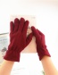 Fashion Red Imitation Lambskin Gloves