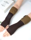Fashion Coffee + Khaki Knitting Half Finger Color Matching Arm Sleeve