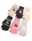 Fashion Khaki Fawn Christmas Plus Velvet Touch Screen Knitted Woolen Gloves