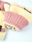Fashion Gray-blue Plus Velvet Flip Letter Knit Half Finger Color Matching Gloves