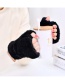 Fashion Beige Plush Thick Half-finger Finger-knit Gloves