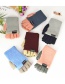 Fashion Denim Blue + Orange Pink Knitted Wool Letter Double Color Matching Mitt