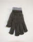 Fashion Light Grey Badge Plus Velvet Finger Gloves