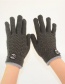 Fashion Light Grey Badge Plus Velvet Finger Gloves