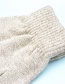 Fashion Gray Wool Knitted Finger Gloves