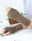 Fashion Brown Half Finger Knit Gloves