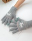 Fashion Upper Cyan Plus Velvet Fawn Touch Screen Finger Gloves