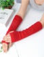 Fashion Big Red Half Finger Knit Wool Arm Sleeve