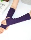 Fashion Purple Half Finger Knit Wool Arm Sleeve