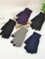Fashion Dark Gray Wool Touch Screen Plus Velvet Finger Gloves
