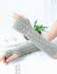 Fashion Light Grey Twist Half Finger Knit Wool Arm Sleeve