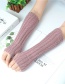 Fashion Red Wine Half Finger Twist Twist Yarn Knitting Gloves