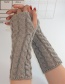 Fashion Dark Gray Wool Half Finger Knit Full Twist Arm Sleeve