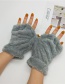 Fashion Brown Cat Claw Plush Bear Paw Half Finger Gloves