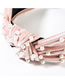 Fashion Rose Red Horizontal Striped Gold Velvet Wide-brimmed Knotted Pearl Headband