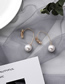 Fashion Gold Rhinestone Pearl Geometric Curved Earrings