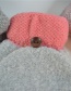 Fashion Pink Gray Flip Half Finger Knit Letter Gloves