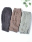 Fashion Light Grey Small Square Wool Knitted Half Finger Gloves