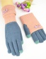 Fashion Sky Blue Ash Touch Screen Knit Gloves