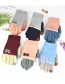 Fashion Powder Dark Gray Touch Screen Knit Gloves