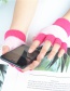 Fashion Pink Wool-blend Colorblock Half Finger Gloves