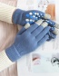 Fashion Grey Blue Touch Screen Single Layer Knitted Non-slip Rubber Gloves