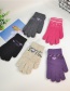 Fashion I Love You-purple Letter Wool And Velvet Knit Gloves